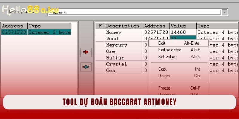 Tool dự đoán Baccarat ArtMoney